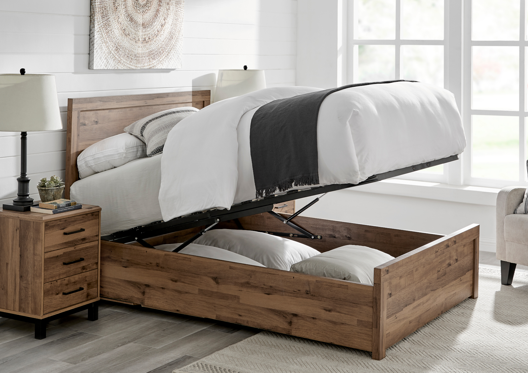 View Brookes Wooden Ottoman Storage Bed Time4Sleep information