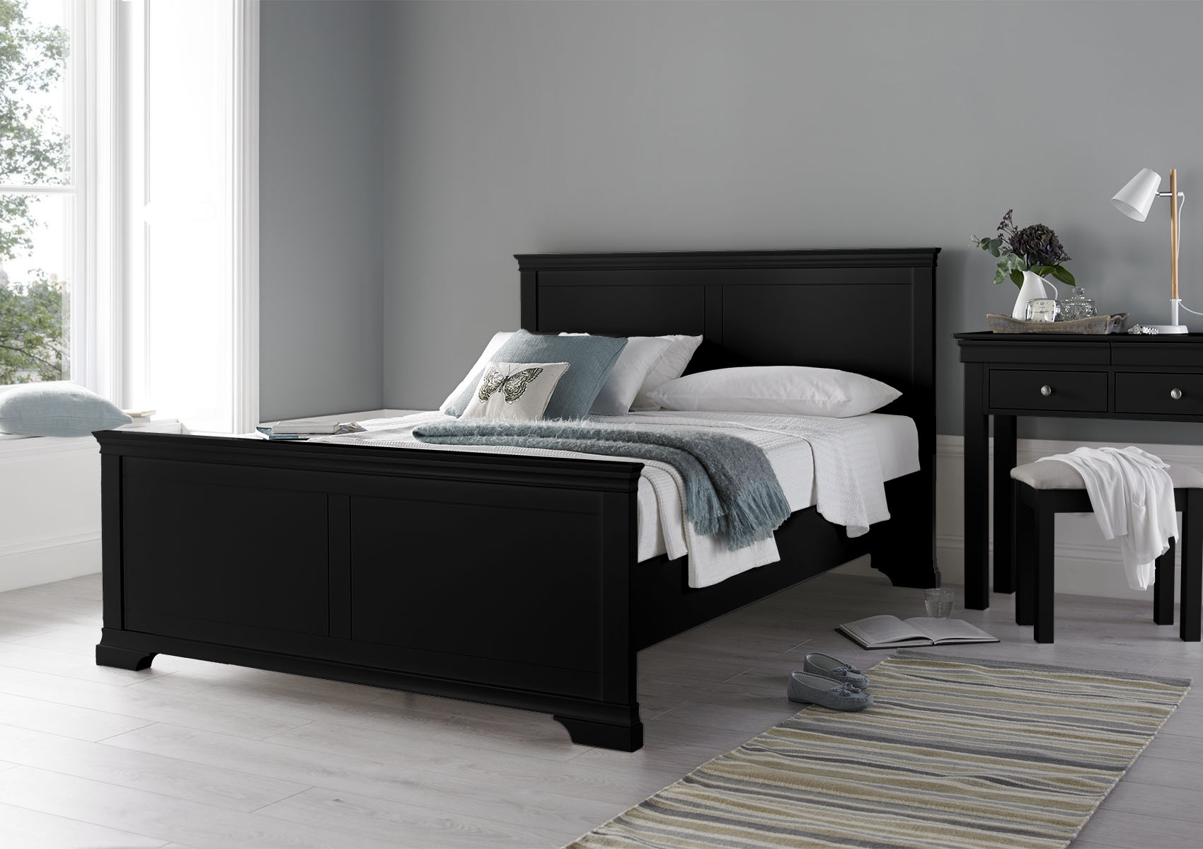 View Chateaux Black Wooden Bed Frame Time4Sleep information