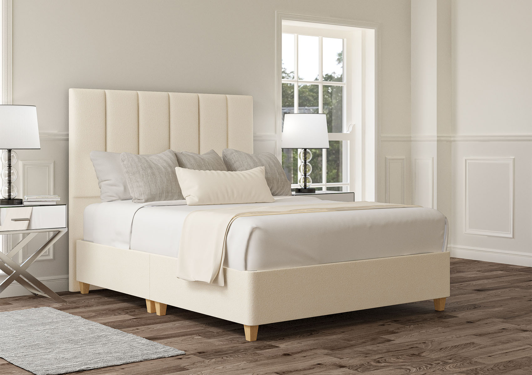 View Empire Arlington Candyfloss Upholstered King Size Divan Bed Time4Sleep information