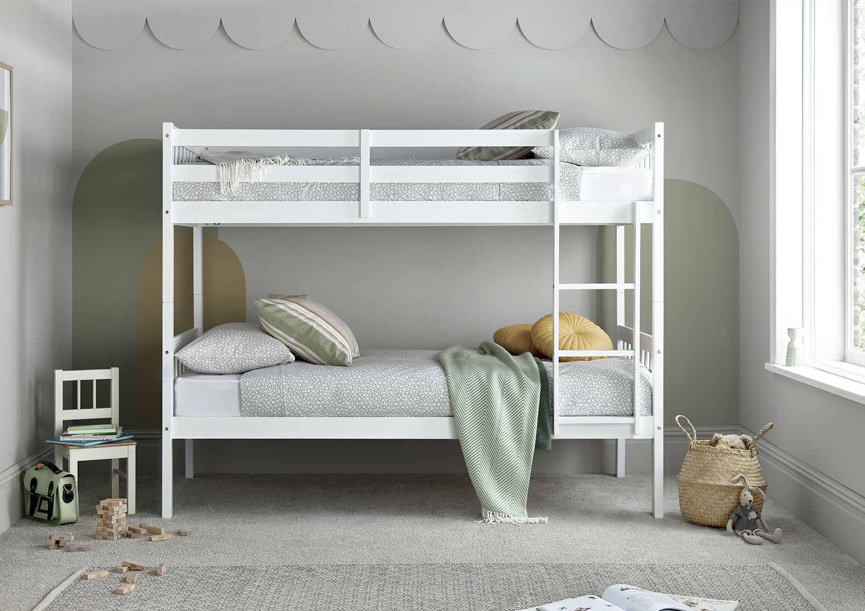 View Essentials White Single Wooden Bunk Bed Frame Time4Sleep information