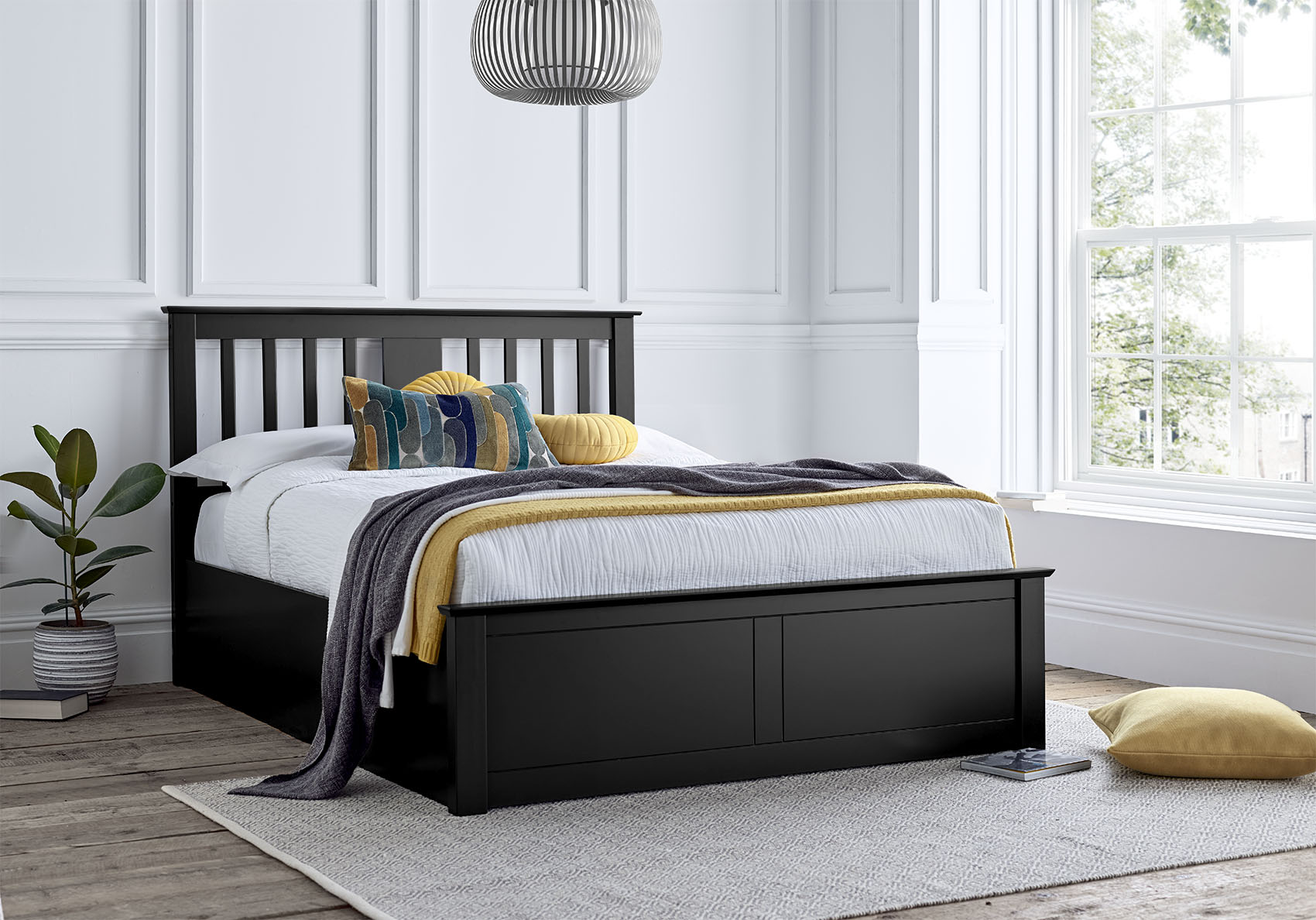 View Malmo Black Wooden Ottoman Storage Bed Time4Sleep information