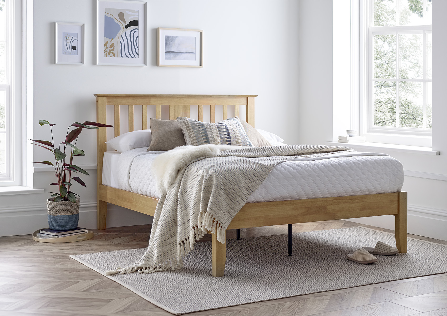 View Malmo Light Wood Wooden Double Bed Time4Sleep information
