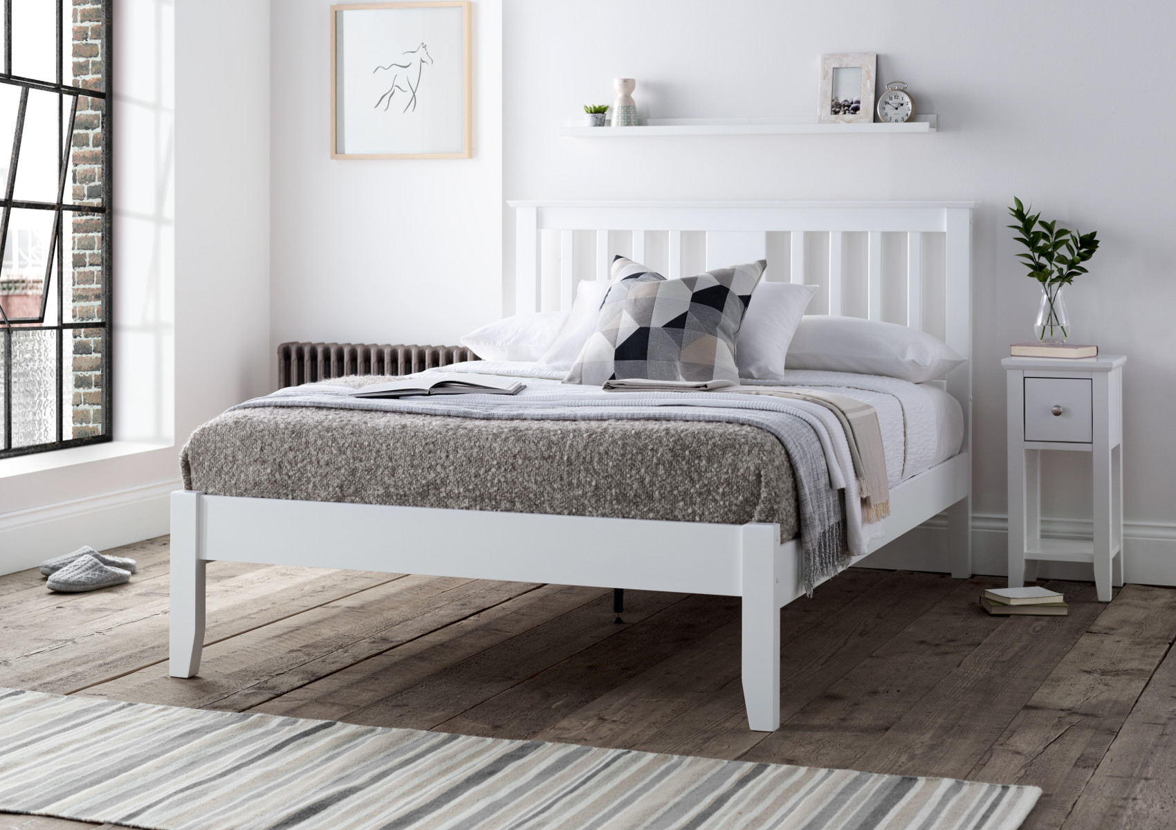 View Malmo White Wooden Compact Double Bed Time4Sleep information