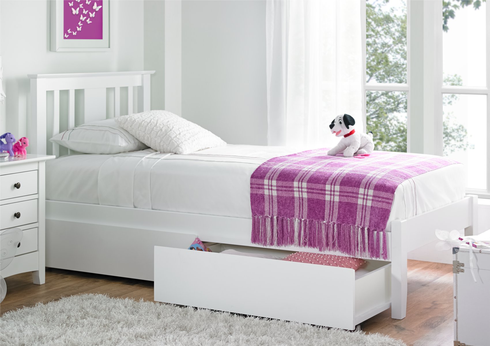 View Malmo White Wooden Single Childrens Bed Time4Sleep information